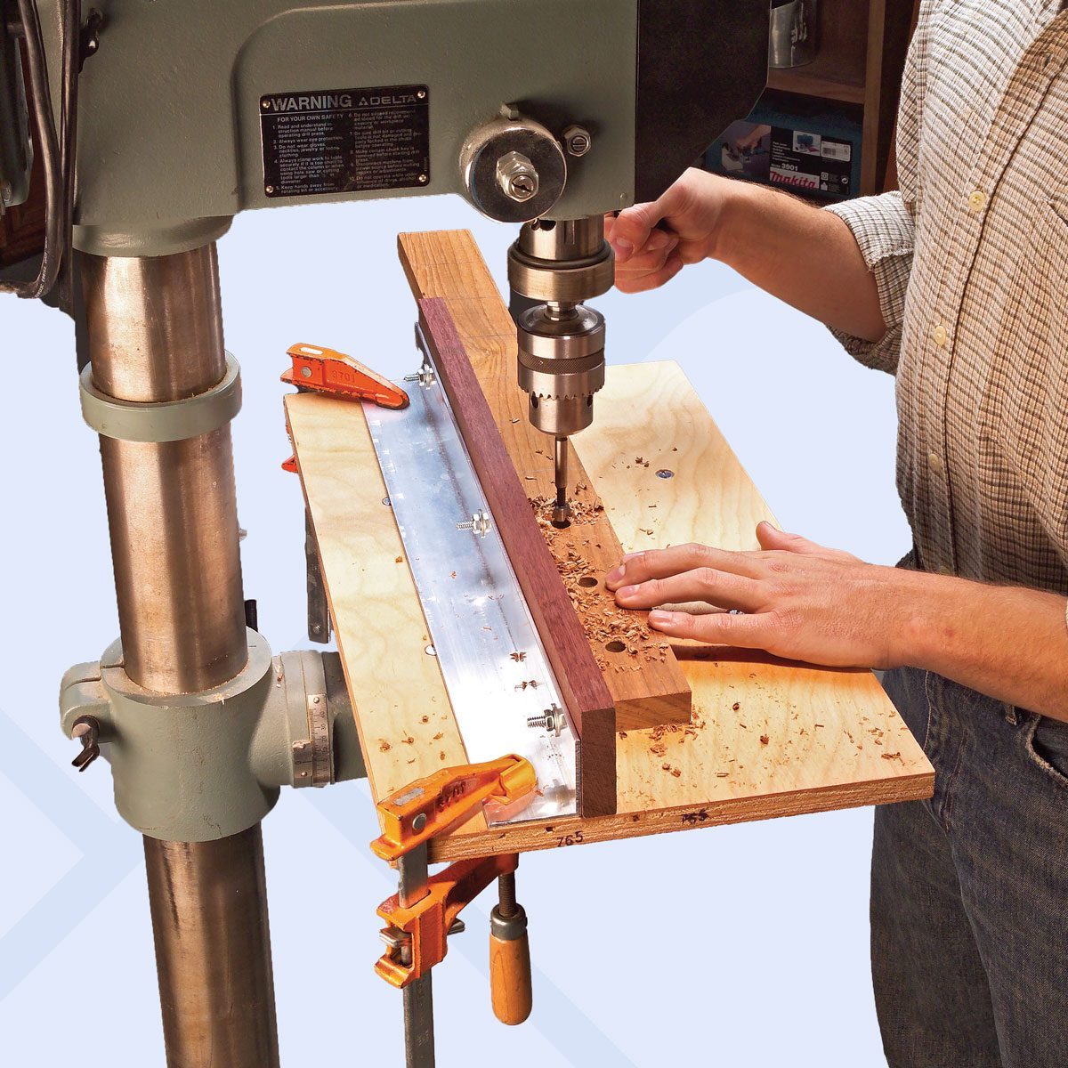 drilling row of precisely placed holes