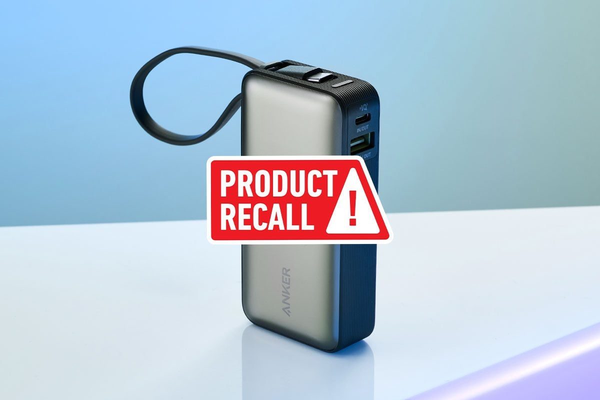 Anker Power Bank with recall graphics