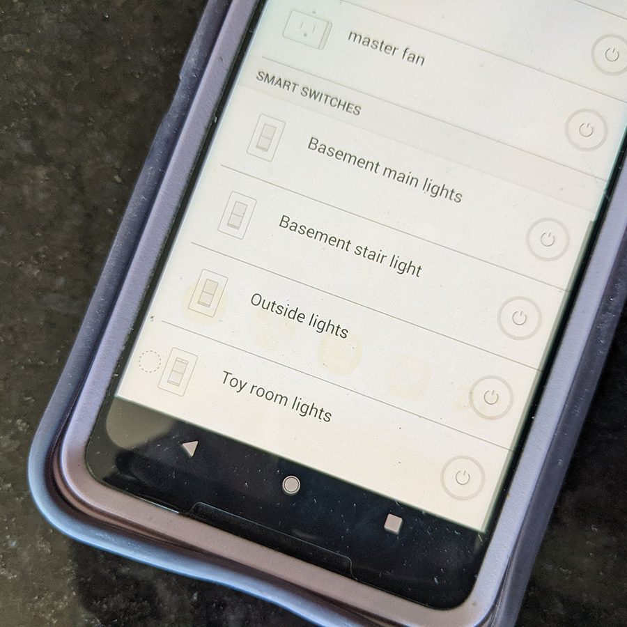 Kasa app buttons
