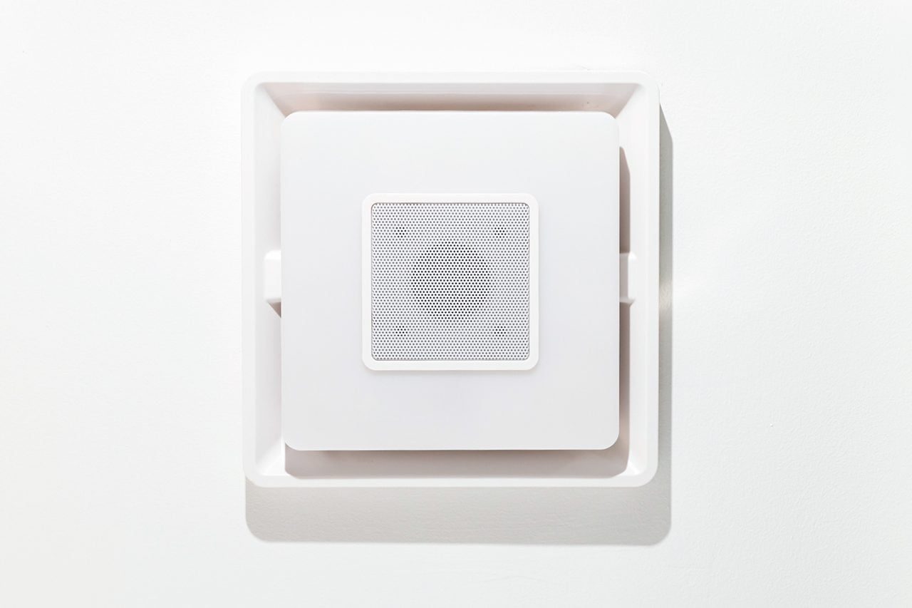 close up of bathroom exhaust fan