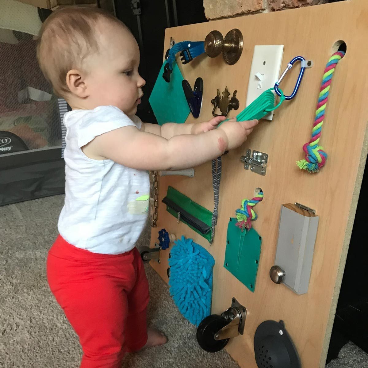 Build a Toddler Busy Board with Items You Already Have