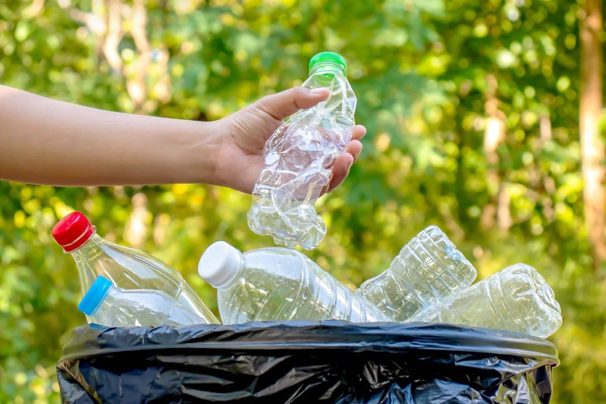 Collecting Plastic Bottles For Reuse