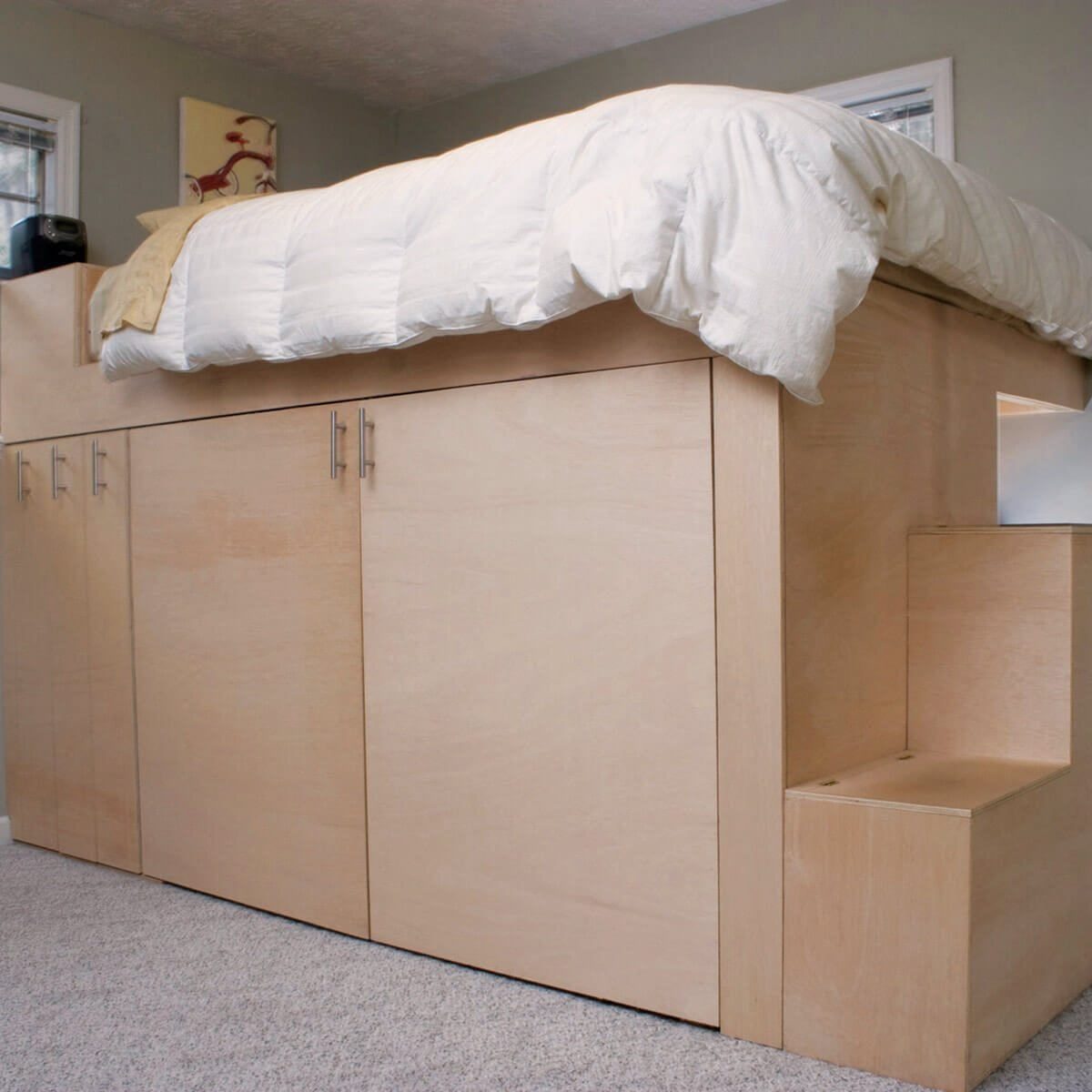 Loft bed and storage system