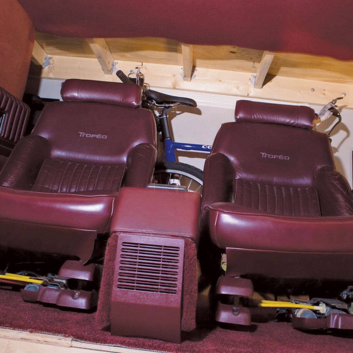 Loft with storage and car seats