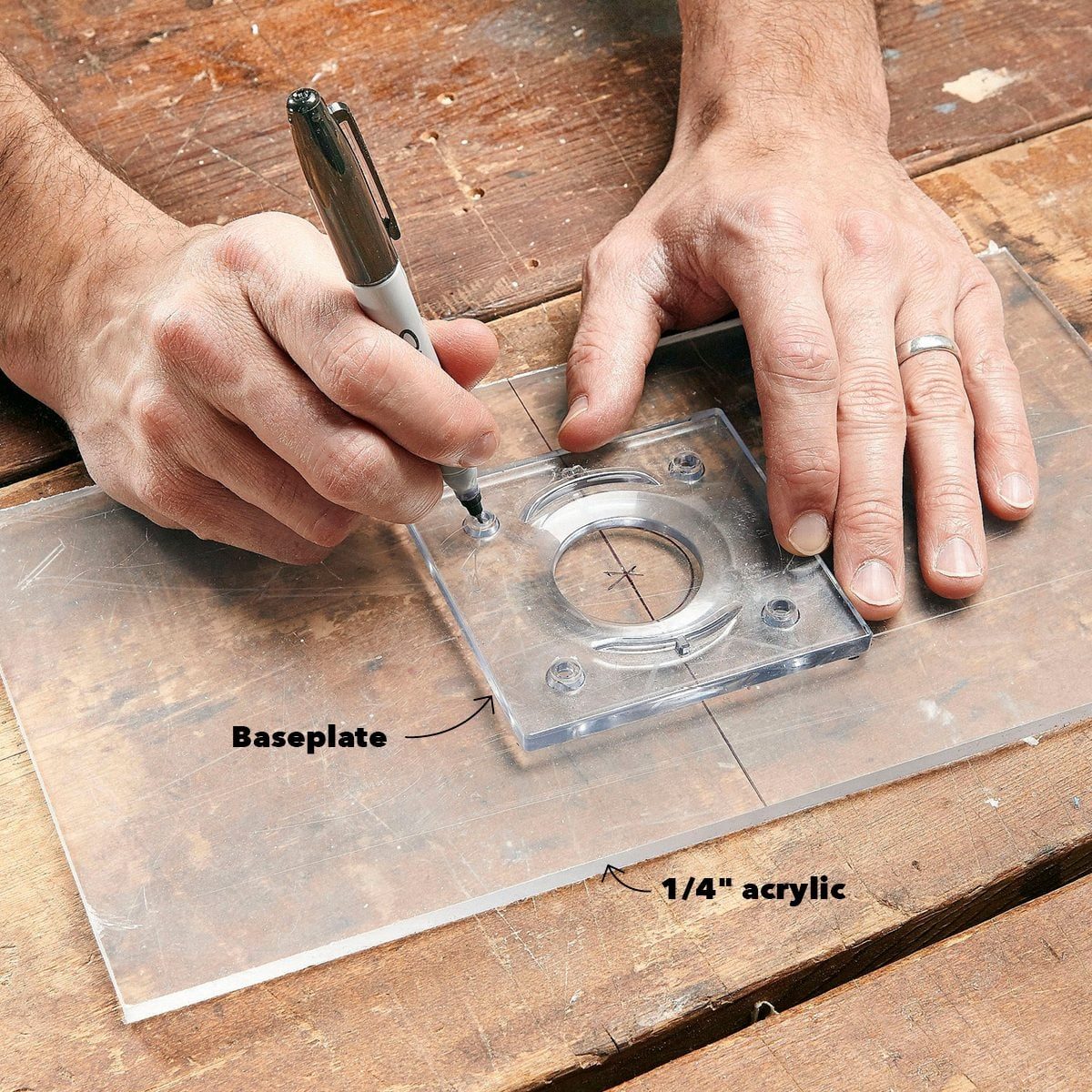 Remove the factory baseplate