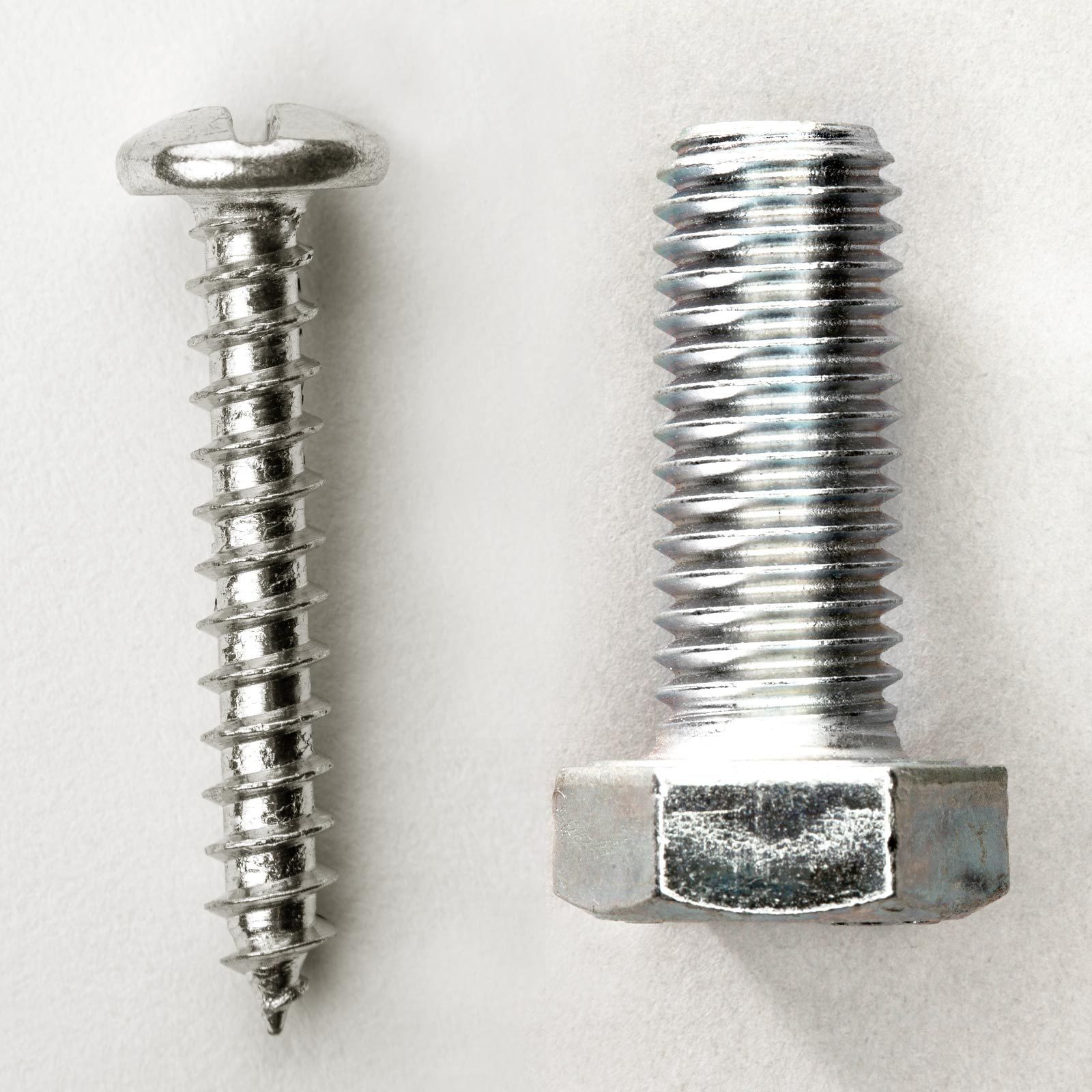 screw and bolt side by side