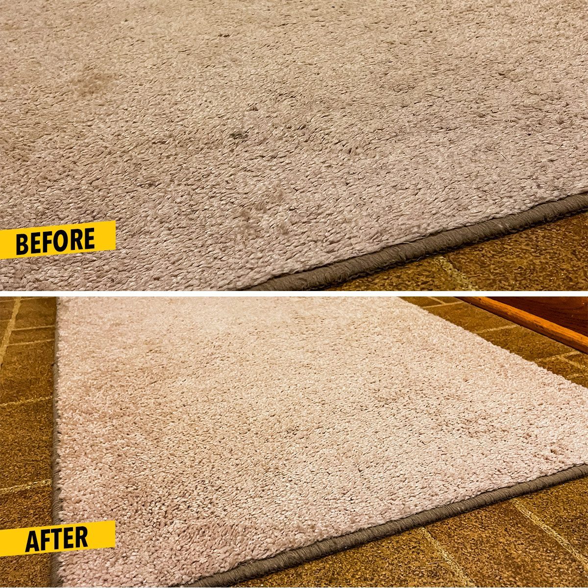 Cleaning rug with Bissell Little Green