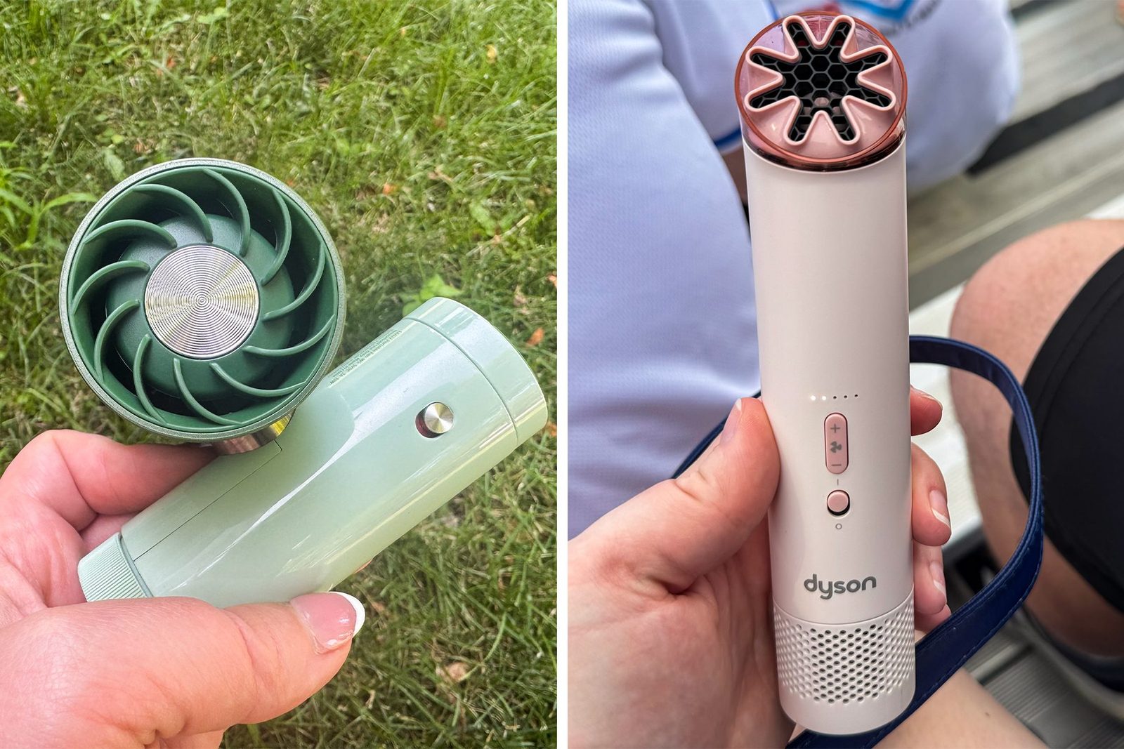 Split screen of Shark ChillPill and Dyson