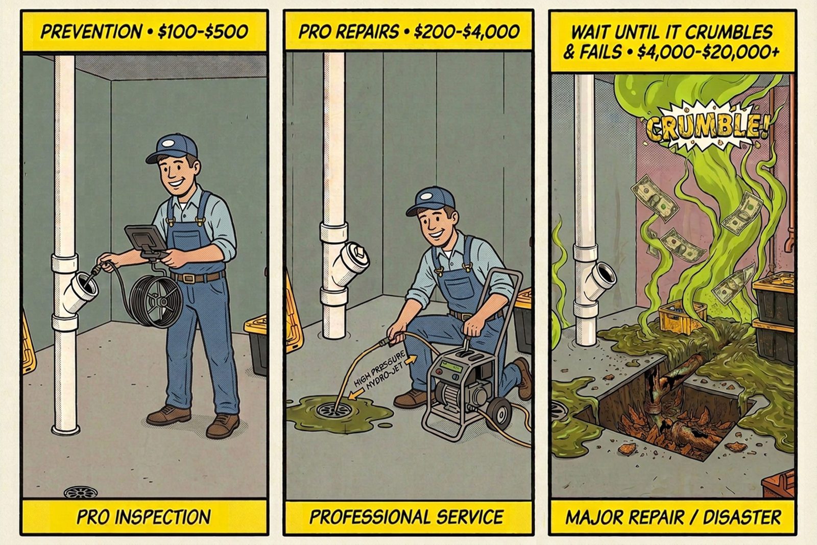 Domestic disaster cost differential represented by comic book illustrations