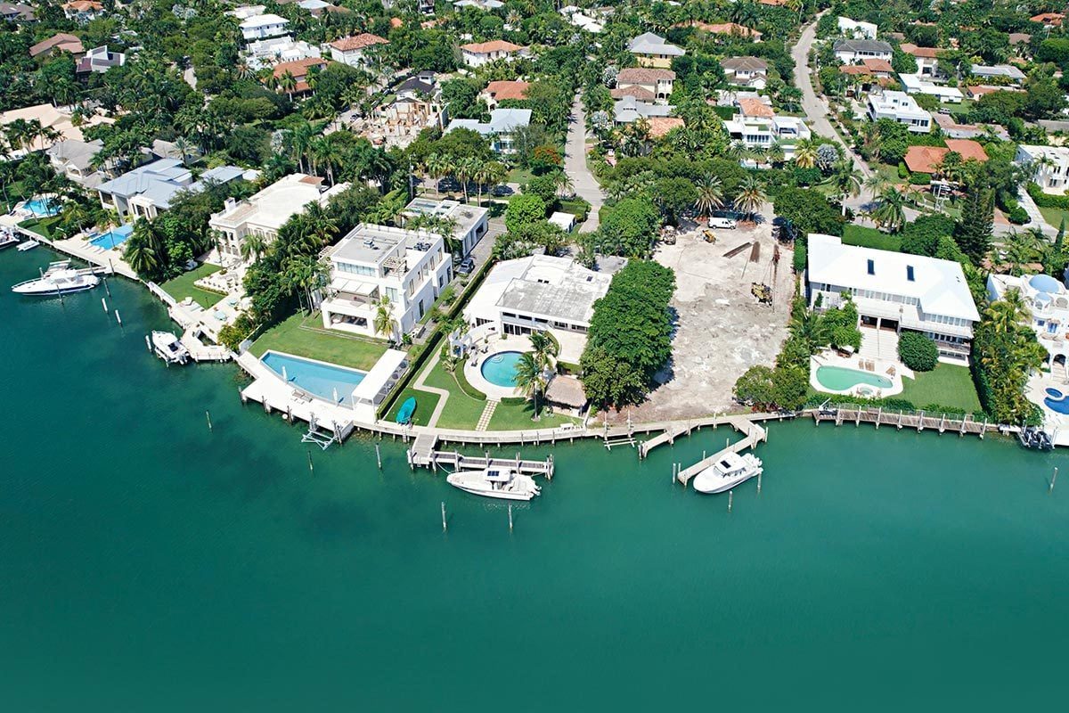 Key Biscayne Hurricane harbor, residential neighborhood Miami - Florida