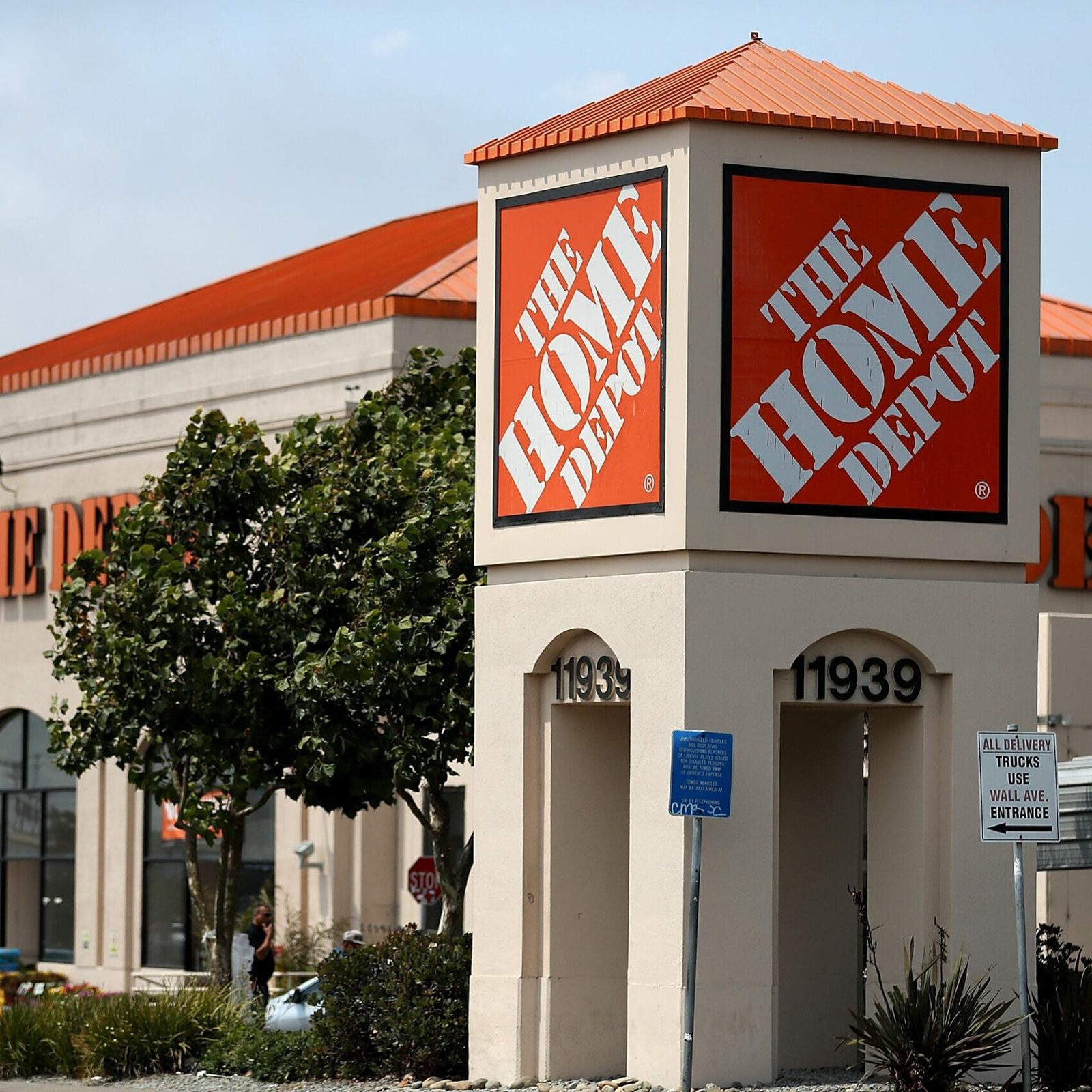 Home Depot sign in front of a store