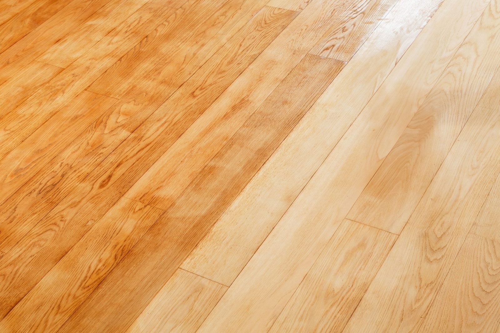 before and after lightening stained wood