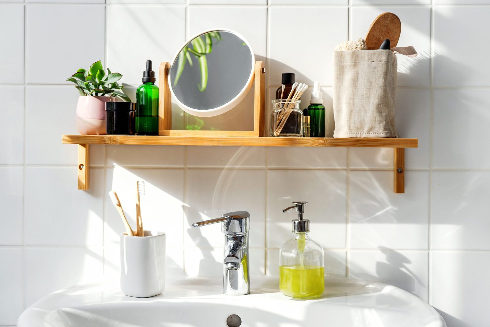 Table In Bathroom At Home