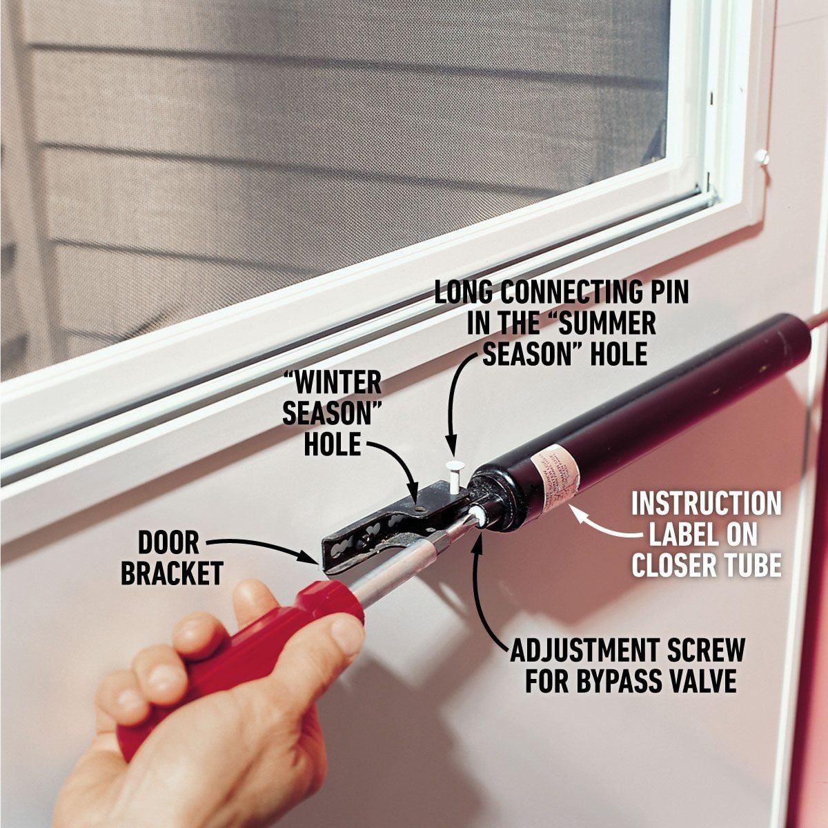Here's Why Your Storm Door Closer Has Two Screw Holes