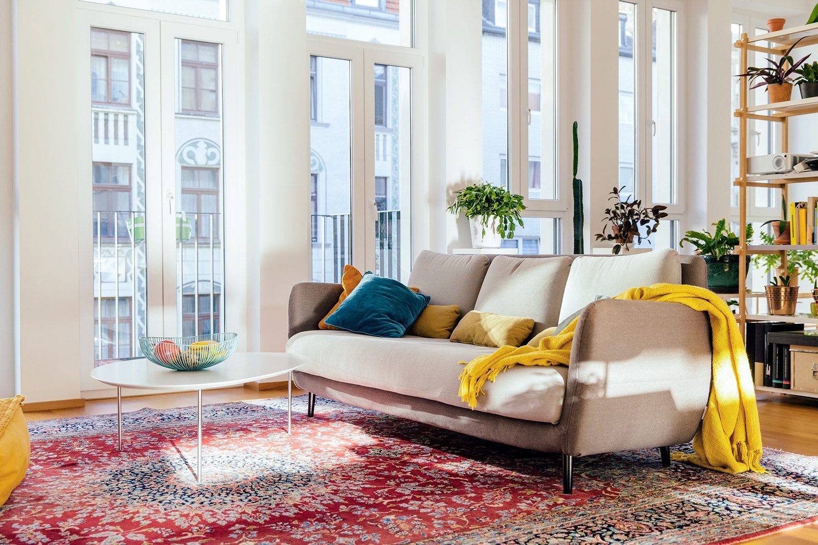 Living room area with Persian rug