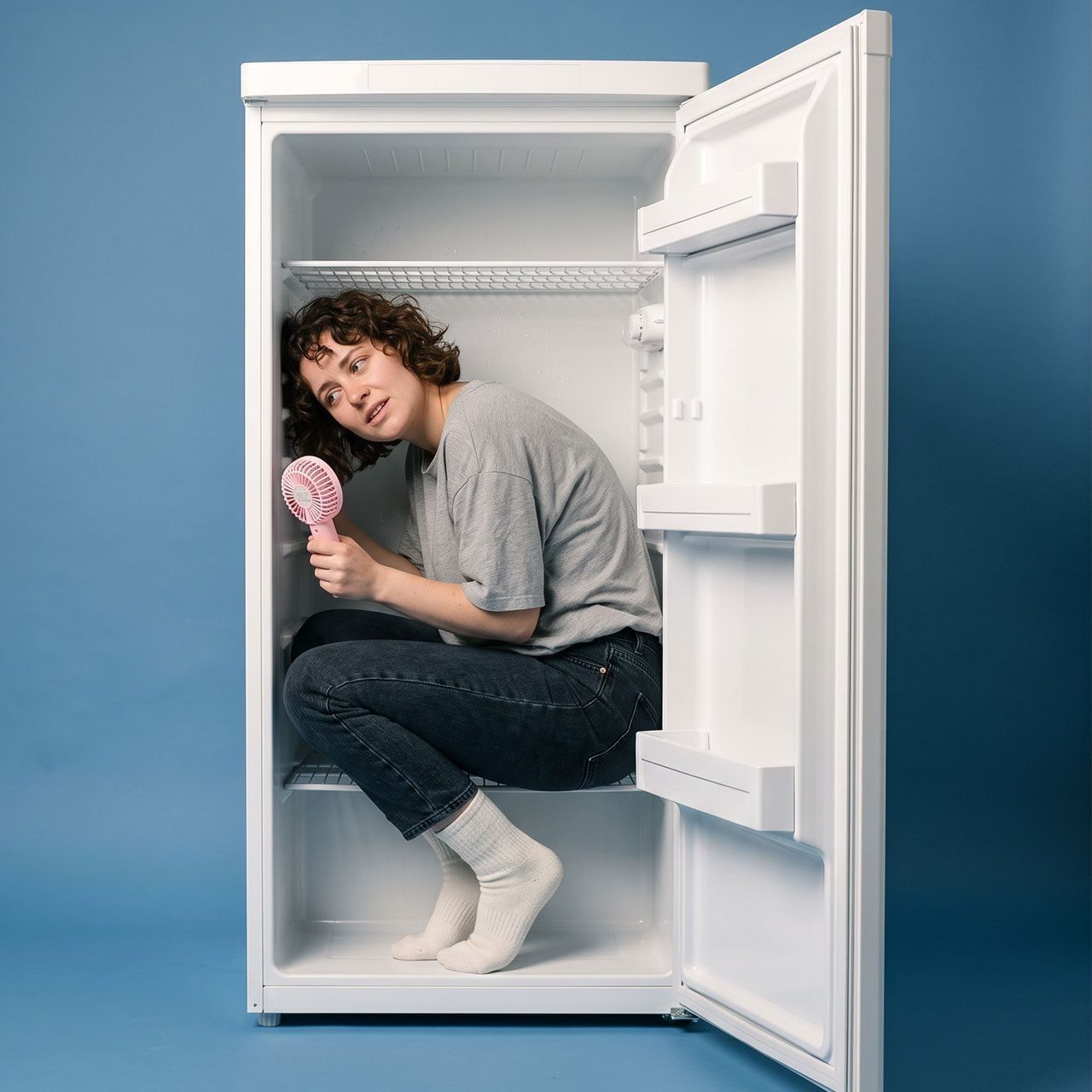 Human Sized Refrigerator Fireflygemini Ai Atedit Ft