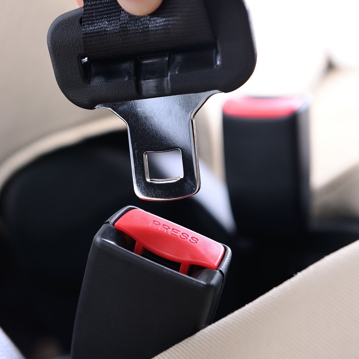 closeup automobile safety belt
