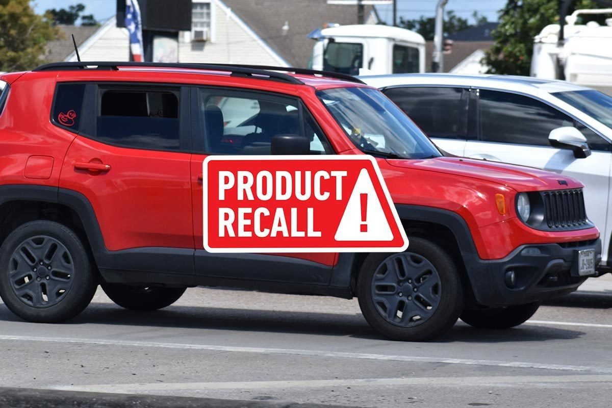 Red 2022 Jeep Renegade parked in a parking lot