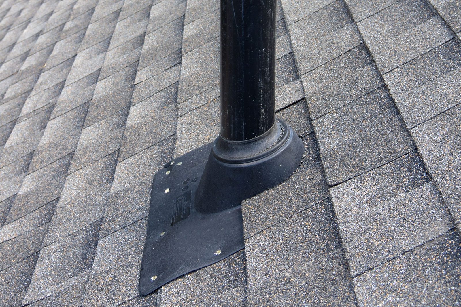 boot flashing on a vent on the roof