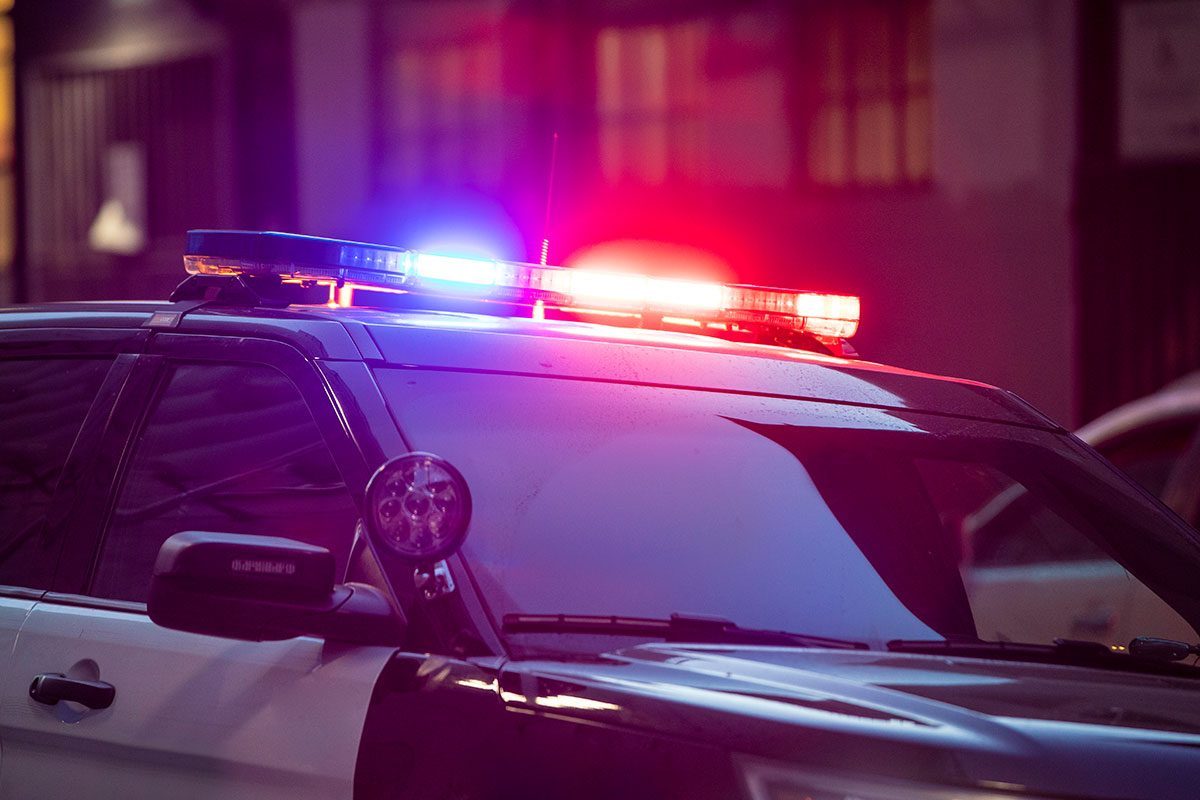 police siren light on the street in San Francisco.