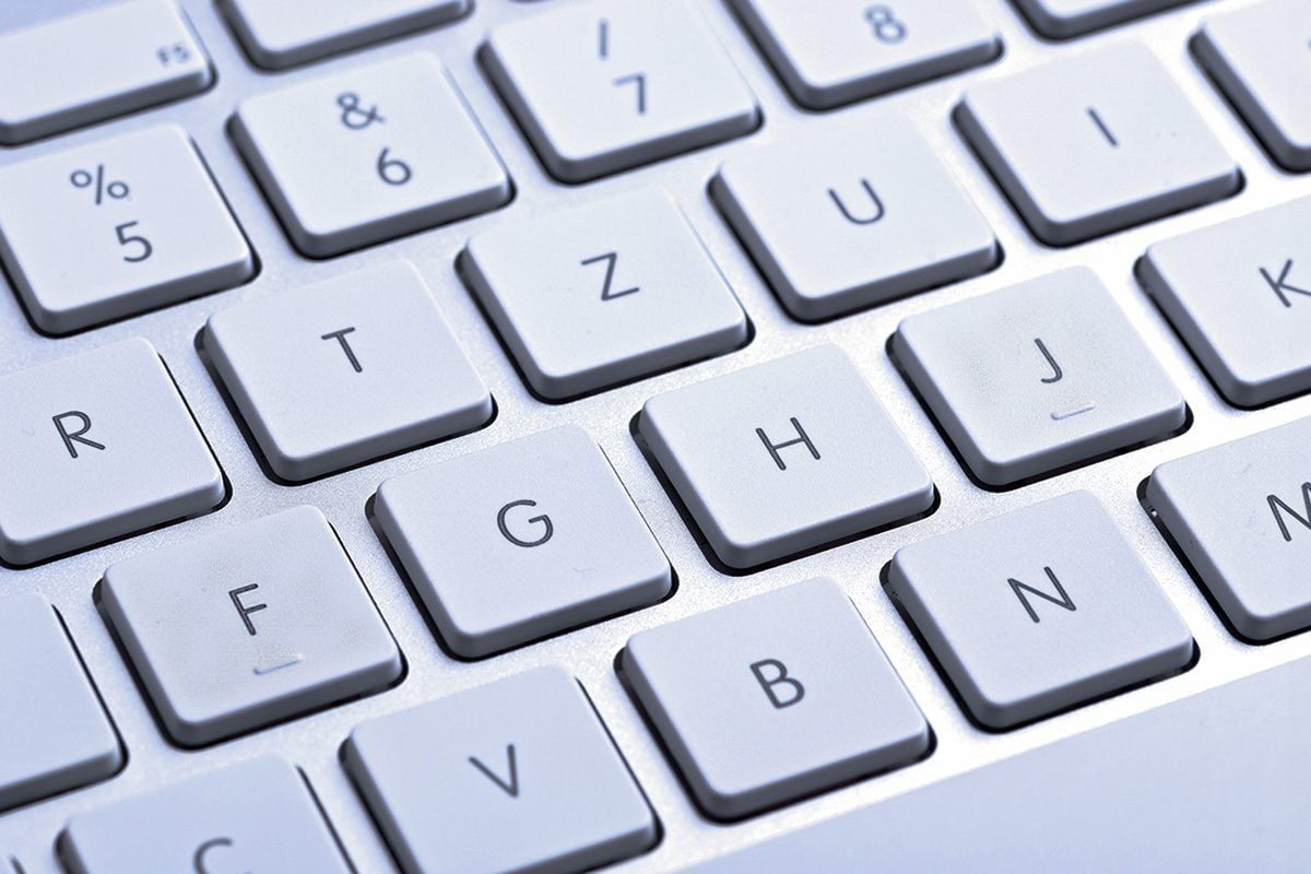 A macro of a computer keyboard
