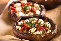 Γεμιστά Μανιτάρια Portobello με Ντομάτες και Κατσικίσιο Τυρί