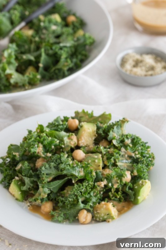 curly kale salad tahini dressing | AFoodCentricLife.com