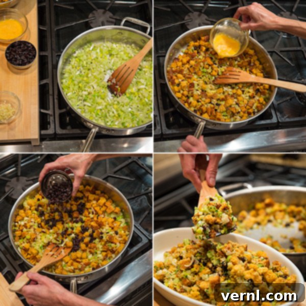 Cornbread Cranberry Dressing Process
