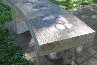 Stone Inlaid Concrete Bench