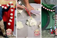 Holiday Decor Hack Giant Popcorn Garlands Made With Spray Foam