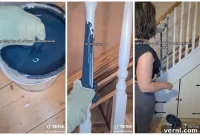 Effortless Stair Spindle Painting: The Sock Technique