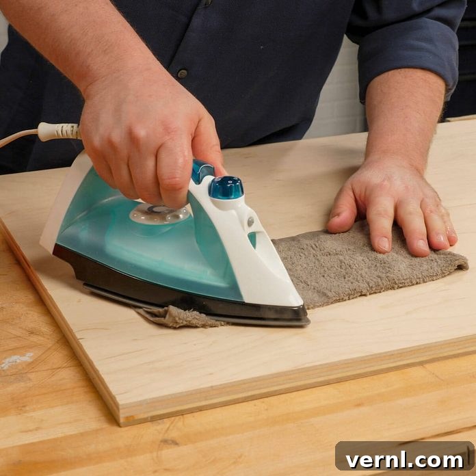 Restore Dent-Damaged Wood 2 ROUND_8 HH Wood dent iron steam wet cloth