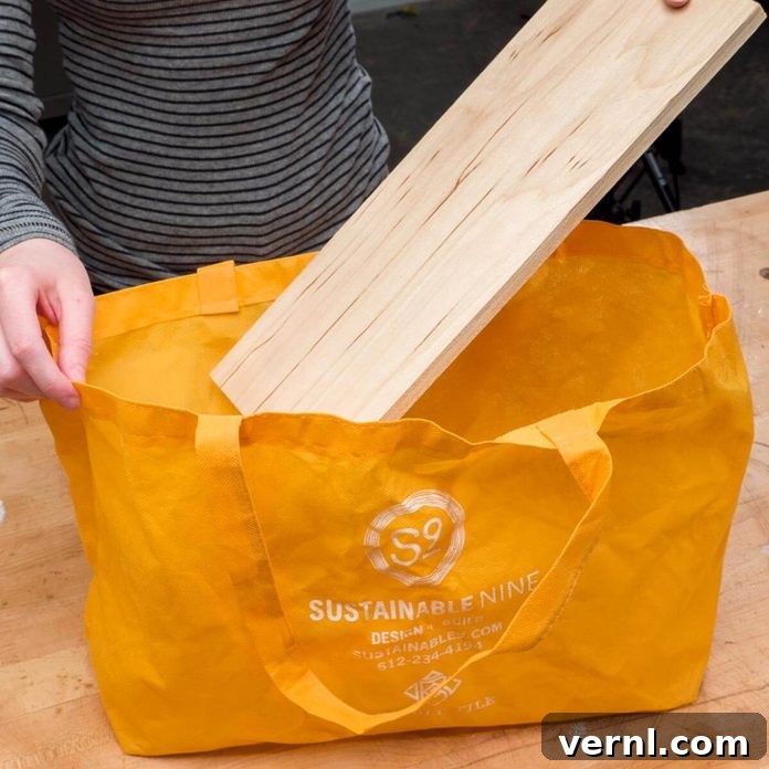 Fortify Your Reusable Grocery Bags 5 Plywood base fitted into a reusable grocery bag