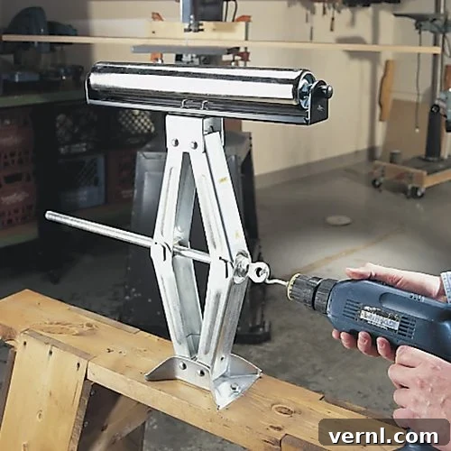 raised up outfeed roller jack