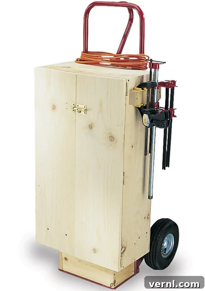 Build Your Own Mobile Tool Cart 3 Mobile Tool Chest closed and ready for transport