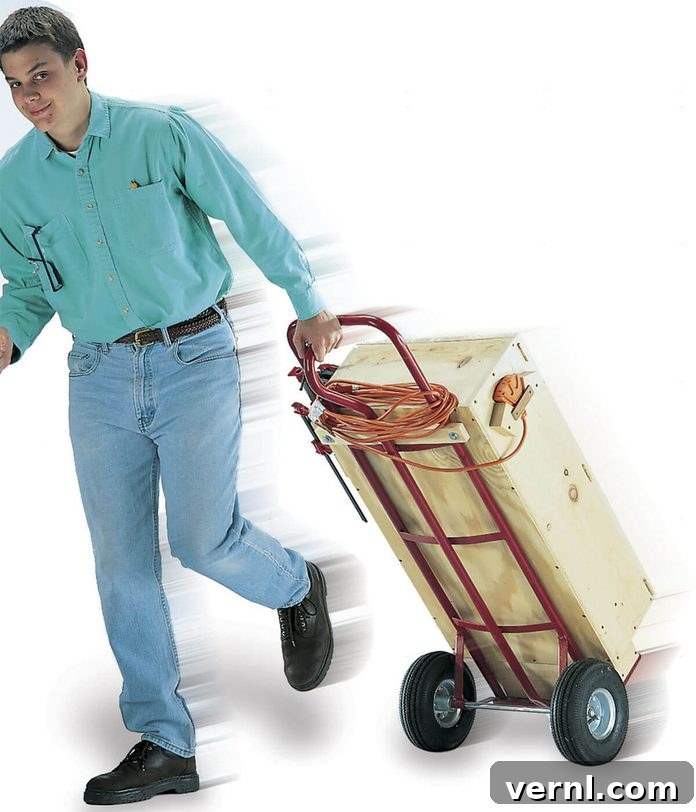 Build Your Own Mobile Tool Cart 4 Mobile Tool Chest with tools pulled out on a dolly