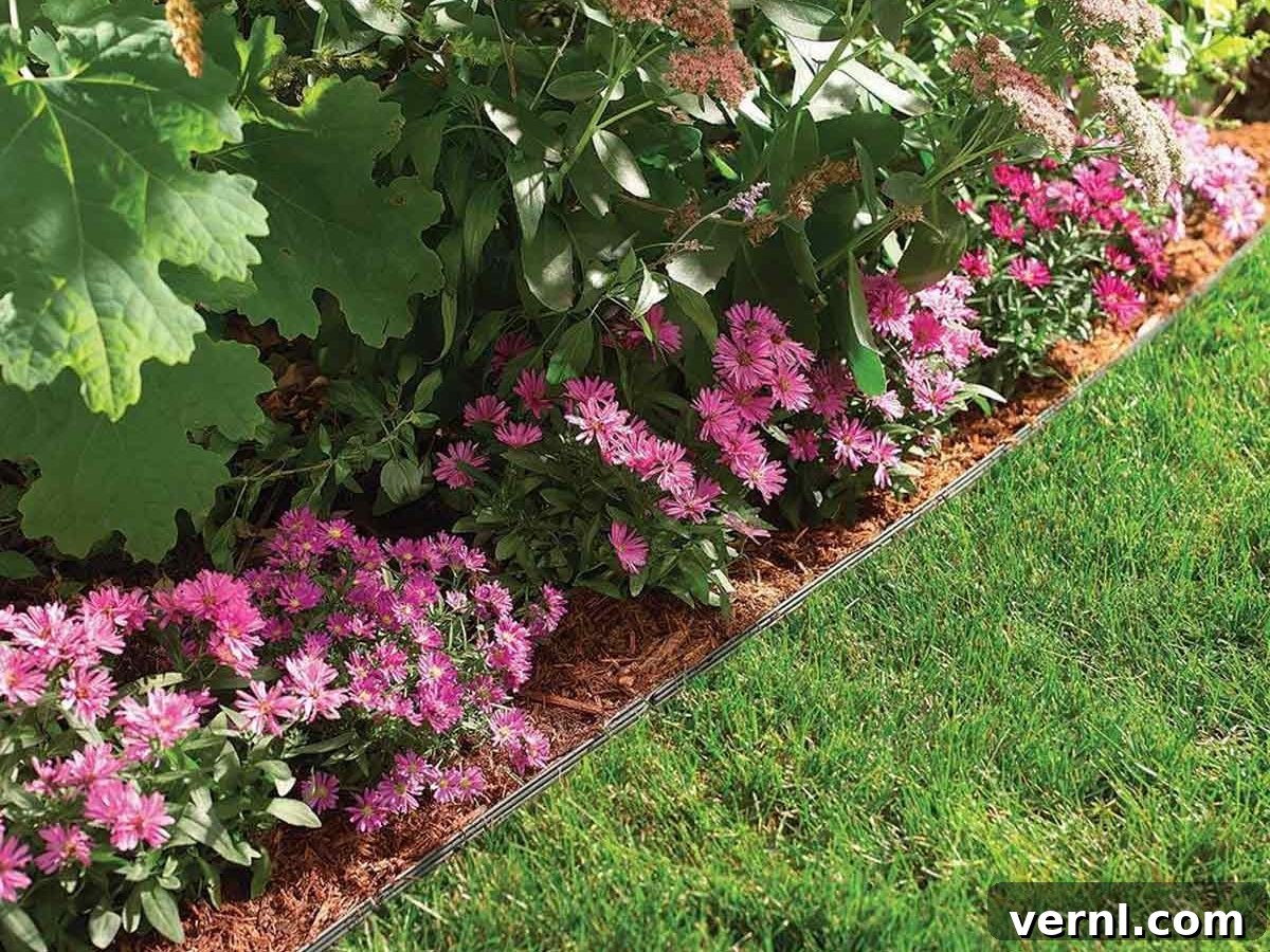 Garden Edging: The Simple Secret to a Stunning Landscape 4 Durable concrete pavers forming a robust and attractive border around a garden bed, effectively blocking grass.
