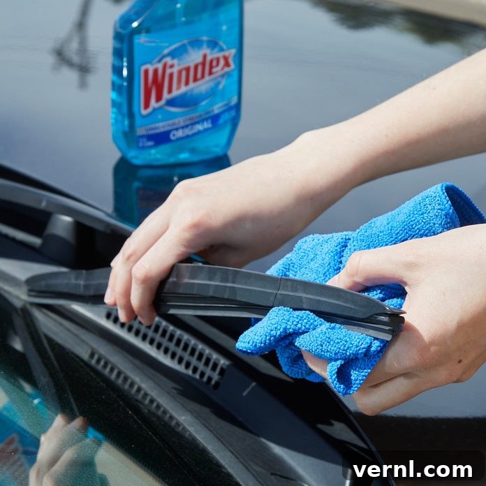 Maximize Wiper Blade Lifespan 3 HH clean windshield wipers with windex