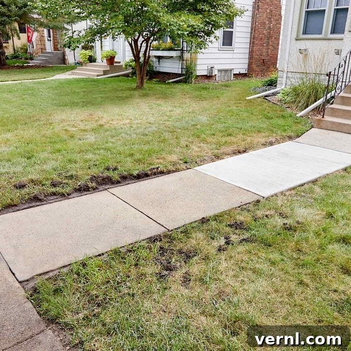 DIY Sidewalk Transformation: Easier Than You Imagine 2 Old, pitted, and flaking concrete sidewalk before resurfacing with Sakrete Flo-Coat