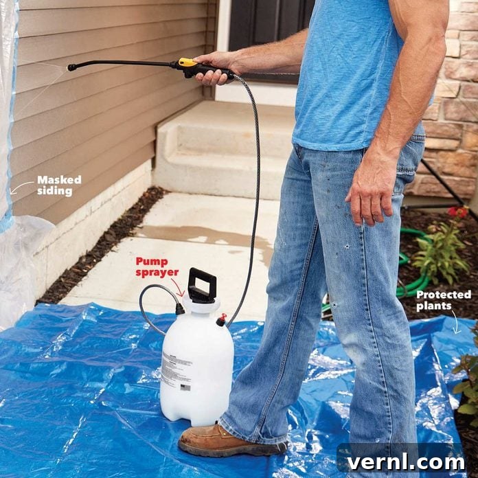 Effortless Exterior Stone Care: Protecting Your Investment 2 protect trim and plants when sealing exterior stone work