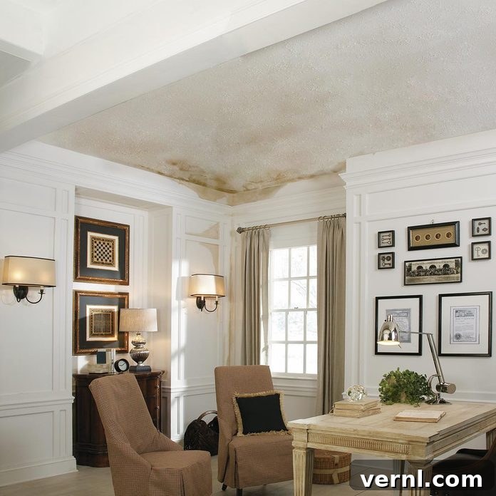 Transforming an Unsightly Ceiling with Wood-Look Planks 3 Armstrong WoodHaven damage