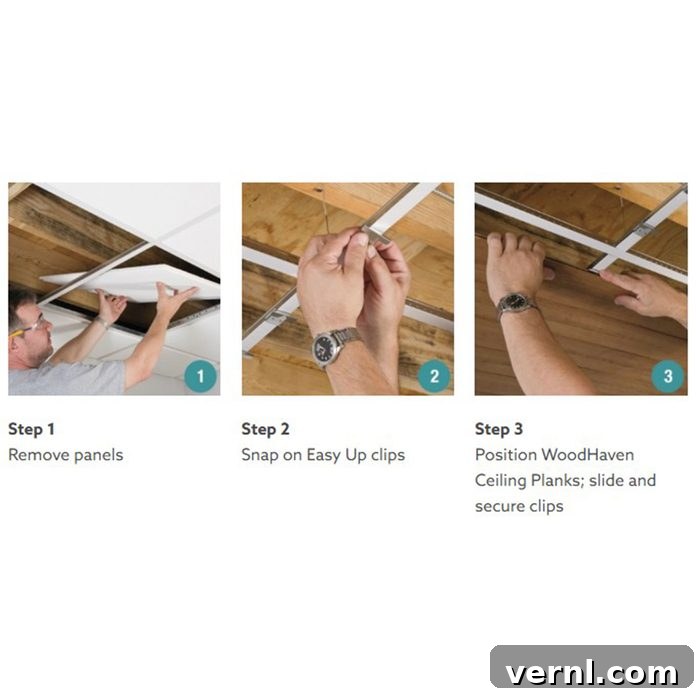 Transforming an Unsightly Ceiling with Wood-Look Planks 6 Armstrong WoodHaven installation