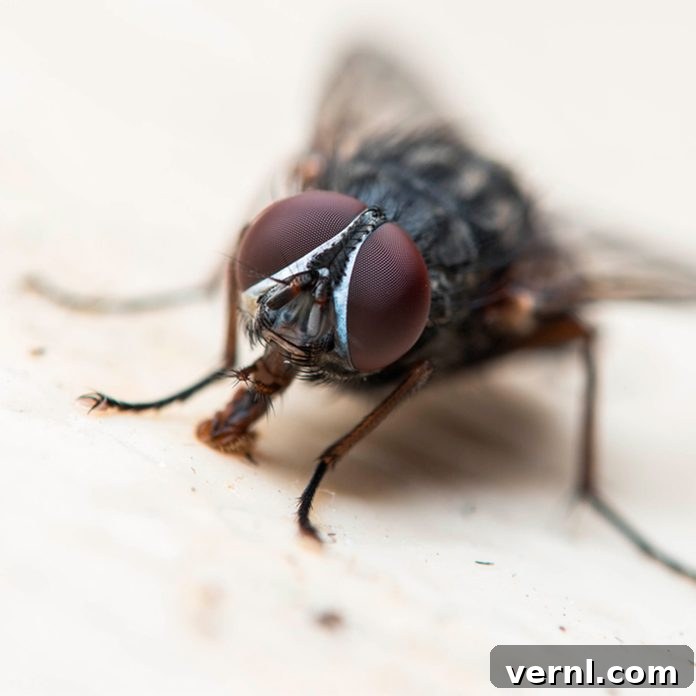 House fly on a wall
