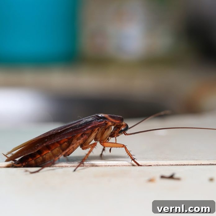 Cockroach in a kitchen