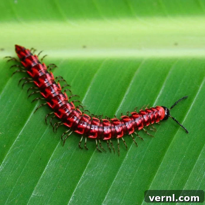 Millipede crawling