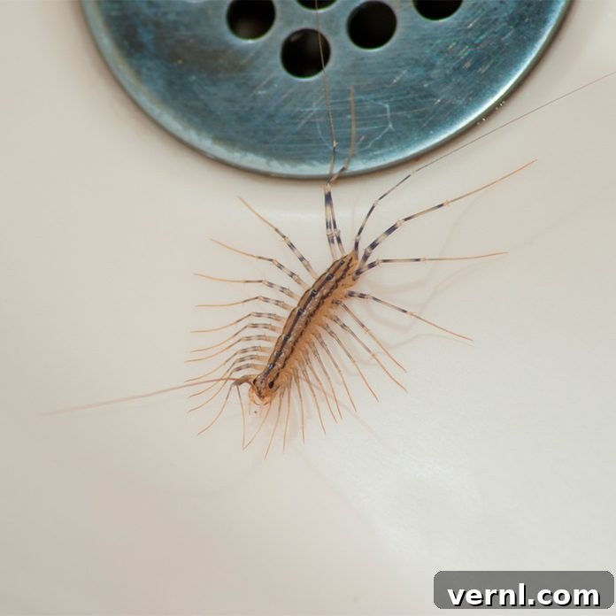 House centipede on a floor