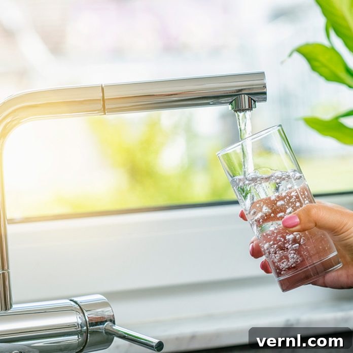 Could Radon Be Lurking in Your Water? 2 Kitchen faucet running water, indicating potential radon exposure through well water