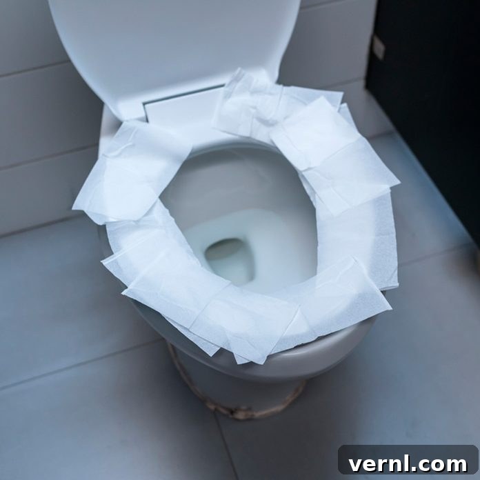 Busting the Biggest Toilet Myth 2 toilet paper on toilet seat