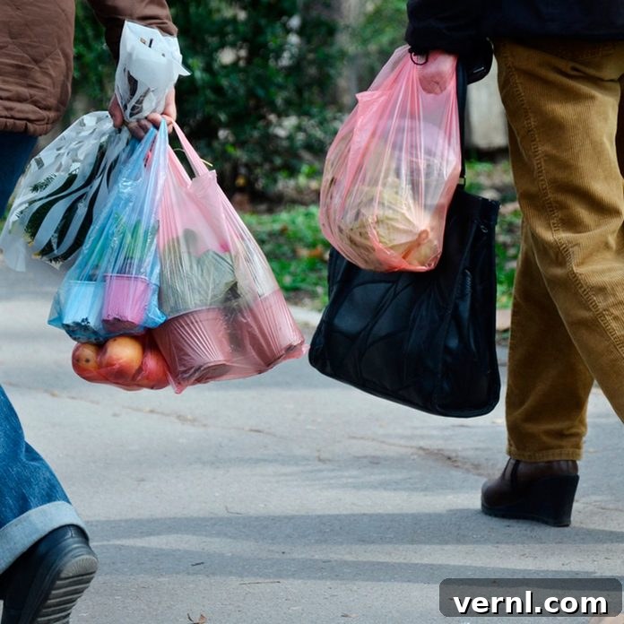 Reusable shopping bags and recycled plastic bags