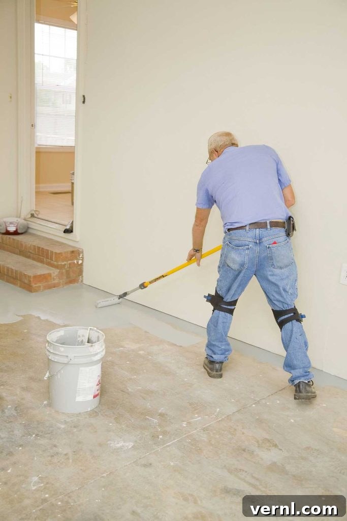 5 Essential Strategies for Concrete Care 4 Concrete floor after painting, showing a smooth, protective finish